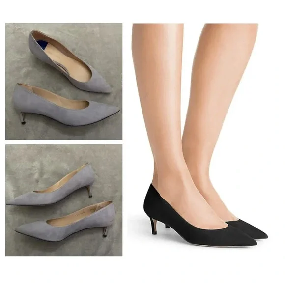 Stuart Weitzman Dove Gray Kitten Heel - Picture 1 of 11